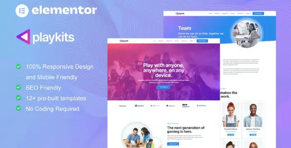 Playkits – Video Game Publisher & Shop Elementor Template Kit